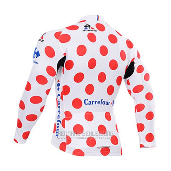 2015 Fahrradbekleidung Tour de France Wei und Rot Trikot Langarm und Tragerhose